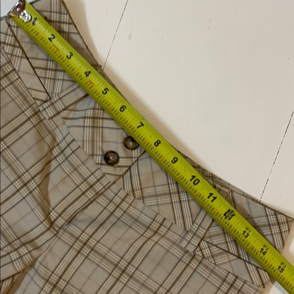 Plaid Cropped Capri Pants Size 5 Khaki - Picture 6 of 8